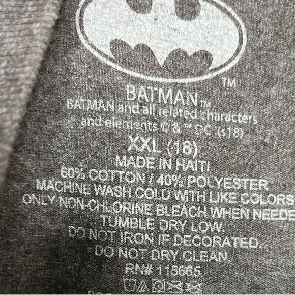 Batman Bat Signal Short Sleeve Shirt Grey Yellow Size XXL - Picture 4 of 5